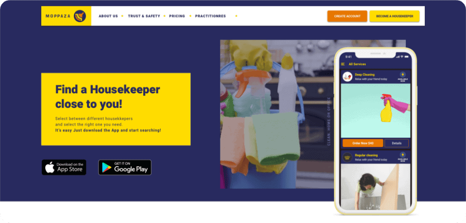 Branded Cleaning Platform For Web and Mobile